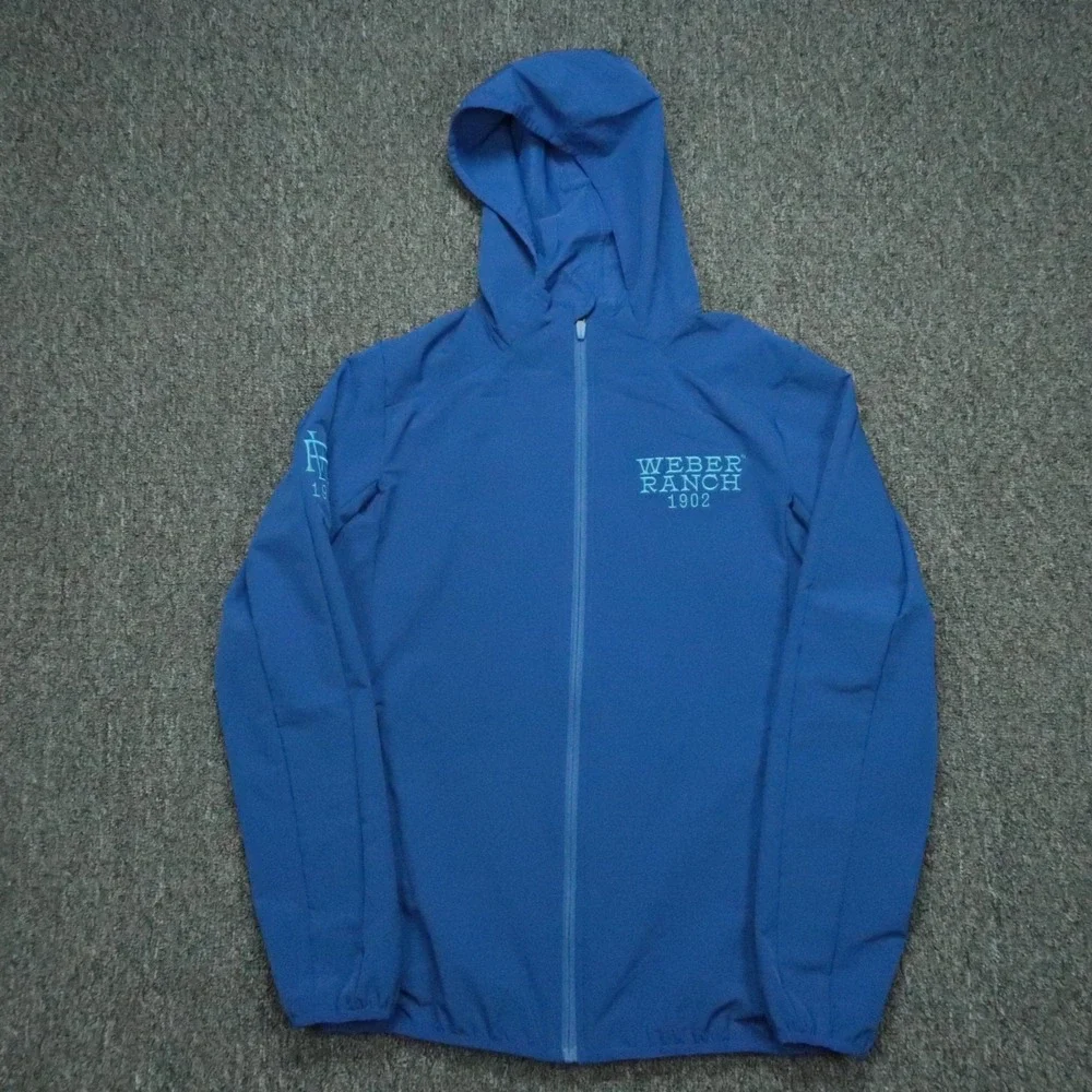Redvanly Jacket Men Small Blue Dewitt Full Zip Pockets Hooded Weber Ranch‎ Vodka